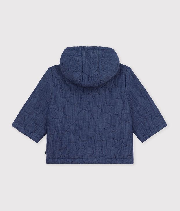 Chaqueta vaquera acolchada con bordado de estrellas para beb&eacute; azul