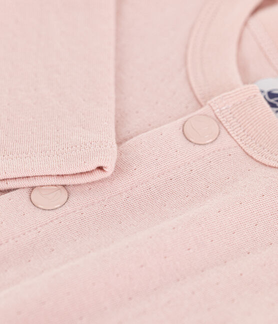 Cárdigan liso de túbico para bebé rosa SALINE