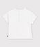 Camiseta lisa de algod&oacute;n de manga corta con estampado para beb&eacute; blanco
