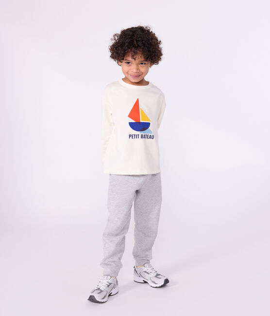 Camiseta infantil de algodón de manga larga con estampado crudo MILK