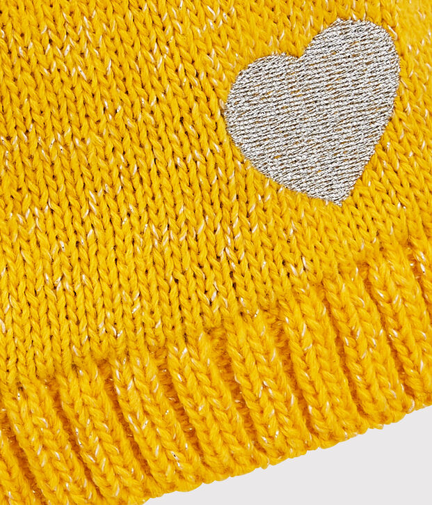 Gorro para ni&ntilde;a amarillo/gris