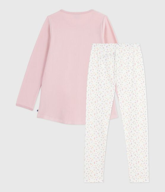 Camisón y leggings infantiles de terciopelo rosa JOLI/blanco MULTICO
