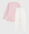 Camisón y leggings infantiles de terciopelo rosa JOLI/blanco MULTICO