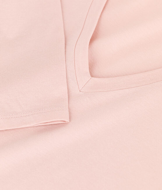 Camiseta de algodón Le Droit con cuello de pico para mujer rosa SALINE