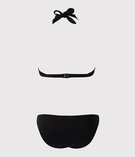 Traje de baño de 2 piezas liso de mujer negro NOIR