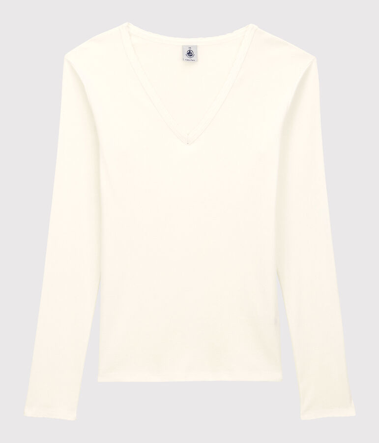 Camiseta ICONICA de punto cocotte de algod&oacute;n para mujer blanco