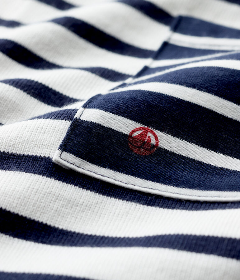 Mono largo de punto de beb&eacute; blanco/azul