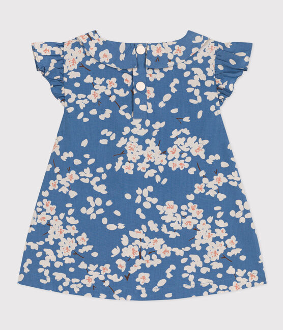 Blusa de popelina estampada para niña azul BEACH/ MULTICO