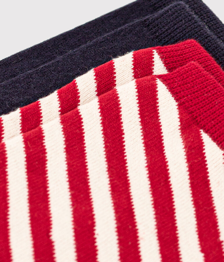 Juego de 2 pares de calcetines a rayas para ni&ntilde;o/ni&ntilde;a multicolor