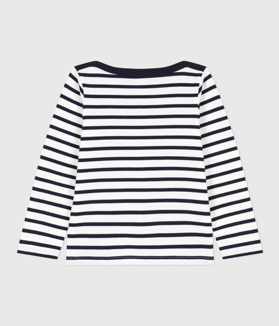 Marinera de algodón orgánico para niño/niña blanco MARSHMALLOW/azul SMOKING