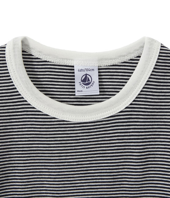 Pijama corto milrayas para niño azul SMOKING/blanco LAIT