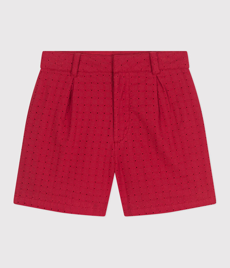 Shorts infantiles de algod&oacute;n rojo