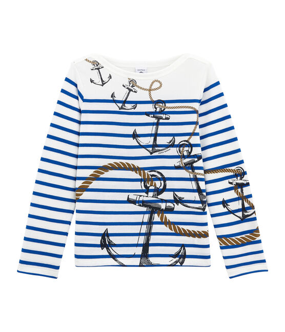 Marinera creativa para niño blanco MARSHMALLOW/azul PERSE