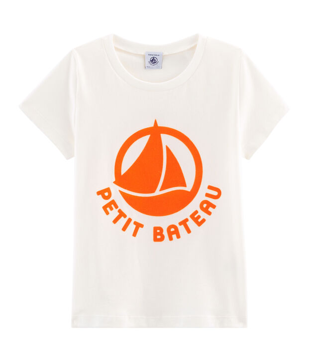 Camiseta infantil con logotipo blanco