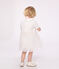 Vestido de manga corta de algodón y tul con cuello isabelino para bebé blanco MARSHMALLOW/rosa COPPER