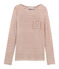 Camiseta manga larga de lino para mujer blanco MARSHMALLOW/rosa COPPER CN