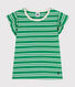 Camiseta de punto ligero a rayas para niña