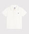 Polo infantil de algodón liso de manga corta blanco MARSHMALLOW