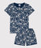 Pijama corto de algodón con flor para niña INCOGNITO/ MARSHMALLOW