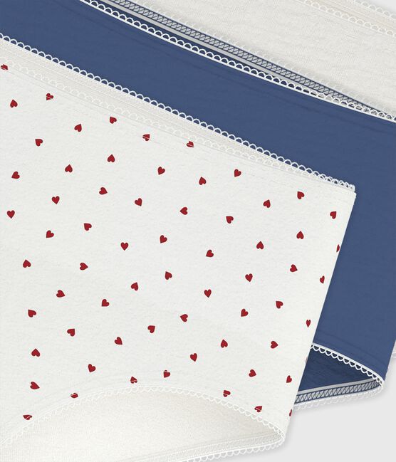 Juego de culottes infantiles de algodón y elastano con estampado de corazones variante 1