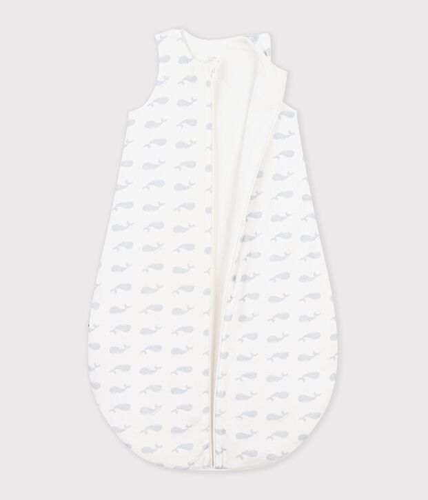 Saco de algod&oacute;n para beb&eacute; con estampado de ballena TOG 3 blanco/azul