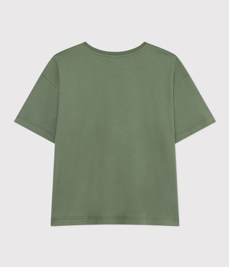 Camiseta la Boxy de algod&oacute;n de mujer verde CROCO