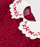Vestido infantil de manga larga de franela con estampado rojo AMARANTE/ TERKUIT