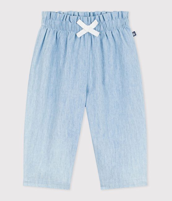 Pantalón de chambray para bebé azul BLEU CLAIR