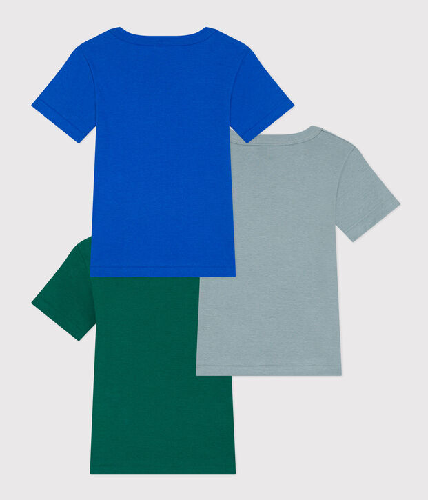 Juego de 3 camisetas de manga corta de algod&oacute;n para ni&ntilde;o multicolor