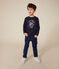 Camiseta de manga larga de punto fino para niño azul SMOKING