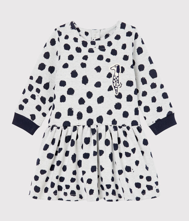 Vestido de manga larga Jean Jullien para beb&eacute; ni&ntilde;a blanco/DOTTIES