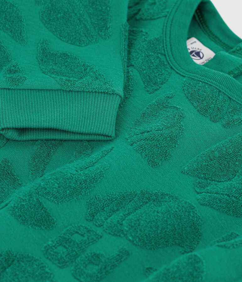 Sudadera de algod&oacute;n con capucha y estampado de palmeras para beb&eacute; verde