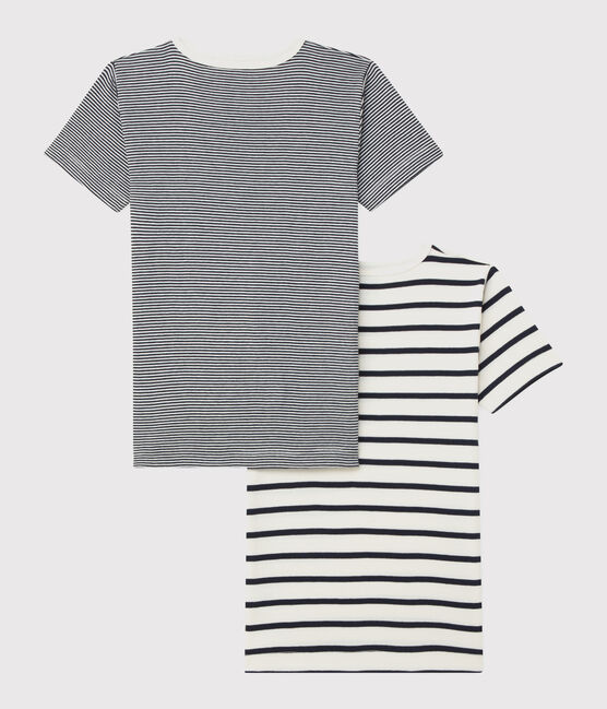 Juego de 2 camisetas a rayas de niño de algodón orgánico variante 1