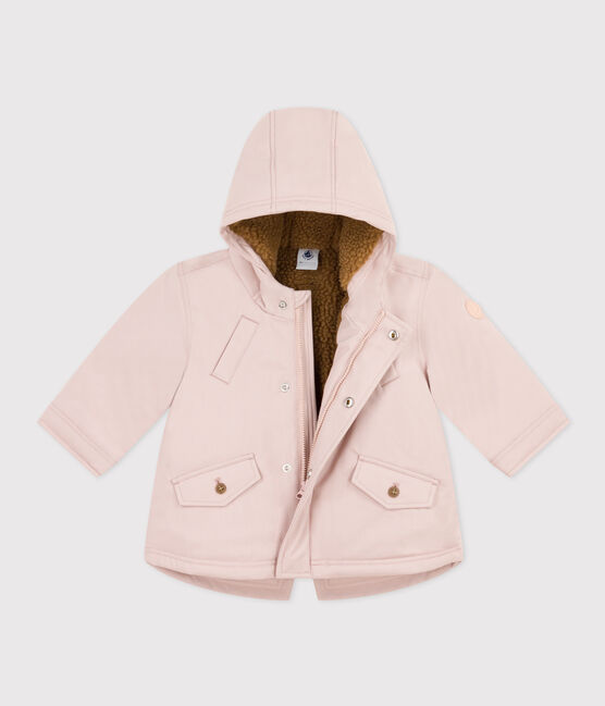 Gabardina con forro de sherpa de bebé rosa SALINE