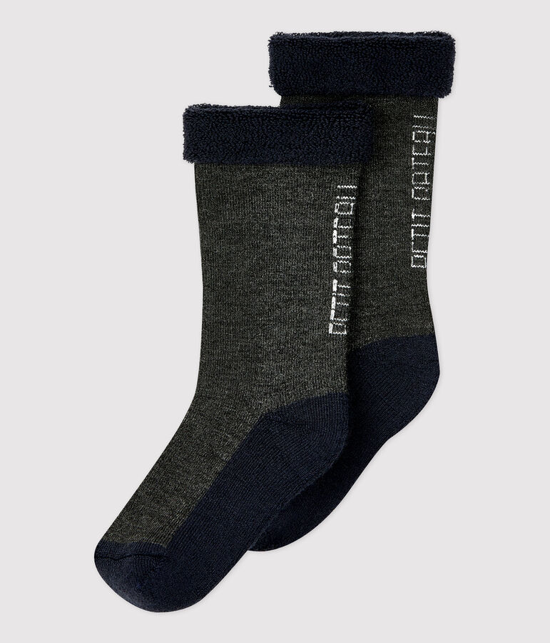 Calcetines gruesos de ni&ntilde;a/ni&ntilde;o gris