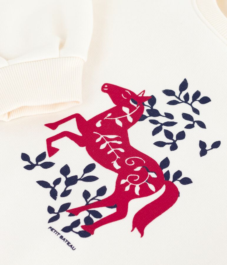 Sudadera infantil de algod&oacute;n con estampado crudo