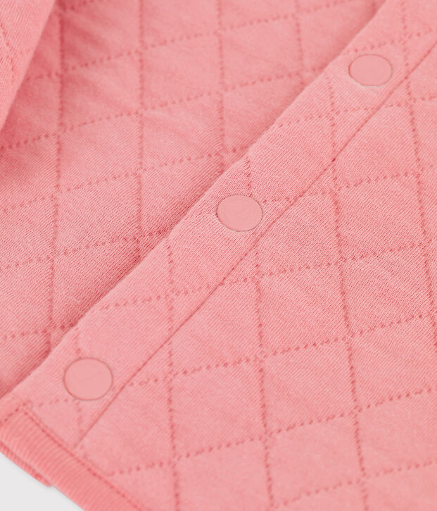 C&aacute;rdigan de tejido t&uacute;bico acolchado de beb&eacute; rosa