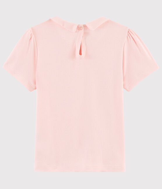 Camiseta de manga corta de algodón de niña rosa MINOIS