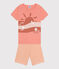 Pijama infantil corto de algodón naranja ABRICOT/ MULTICO