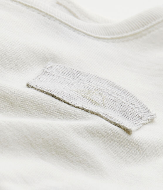 Camiseta bebé niño liso blanco MARSHMALLOW