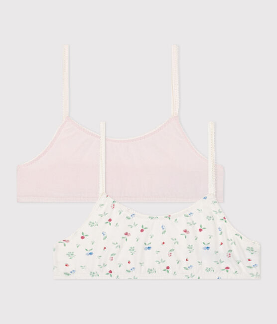 Juego de 2 tops infantiles de algodón y elastano con estampado de frutas variante 1