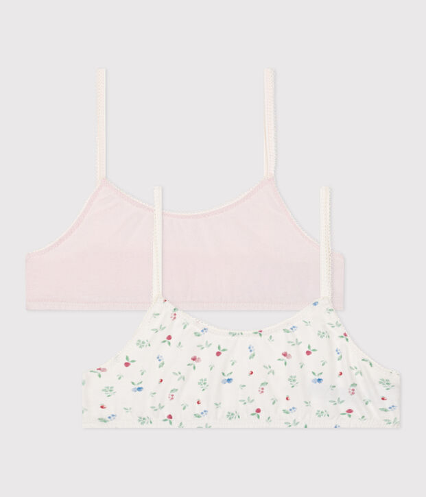 Juego de 2 tops infantiles de algod&oacute;n y elastano con estampado de frutas multicolor