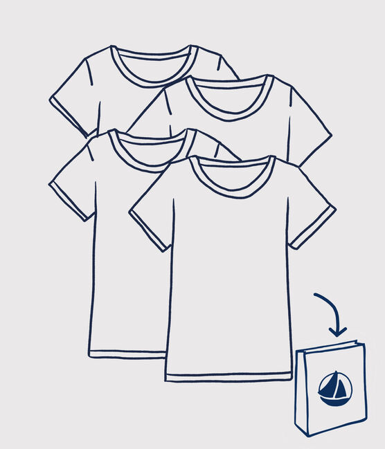 Lote de 4 camisetas de mangas cortas sorpresa niño variante 1