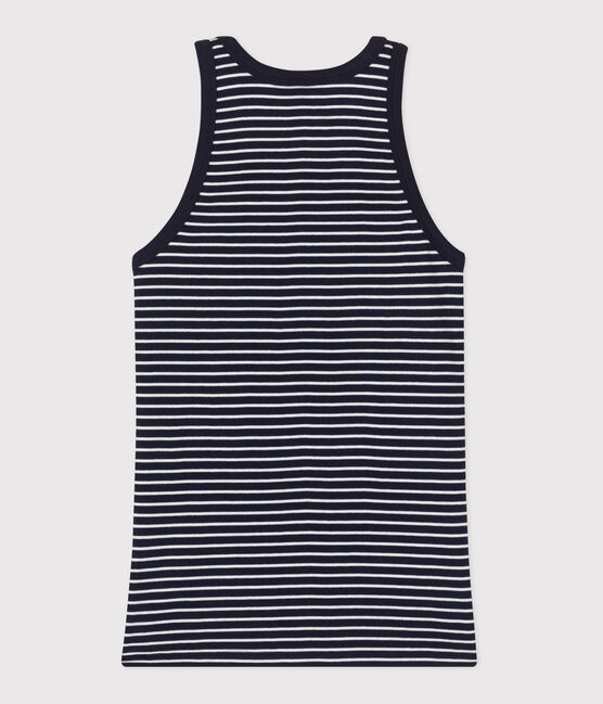 Camiseta de tirantes La Icónica de algodón a rayas para mujer azul SMOKING/blanco MARSHMALLOW