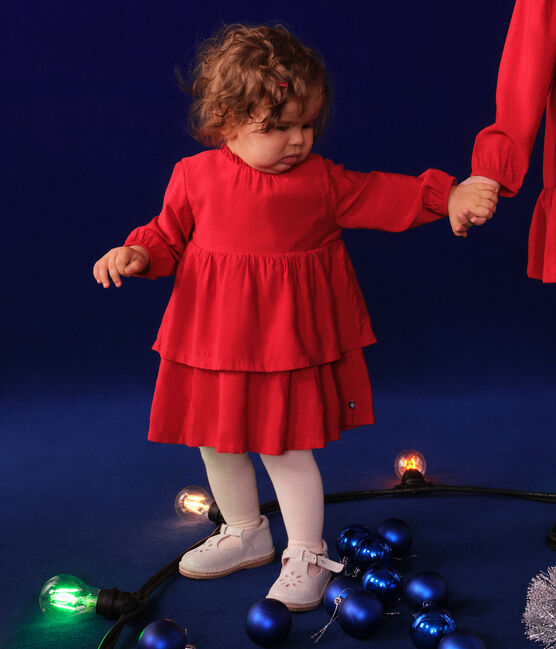 Vestido de manga larga para bebé rojo AURORA