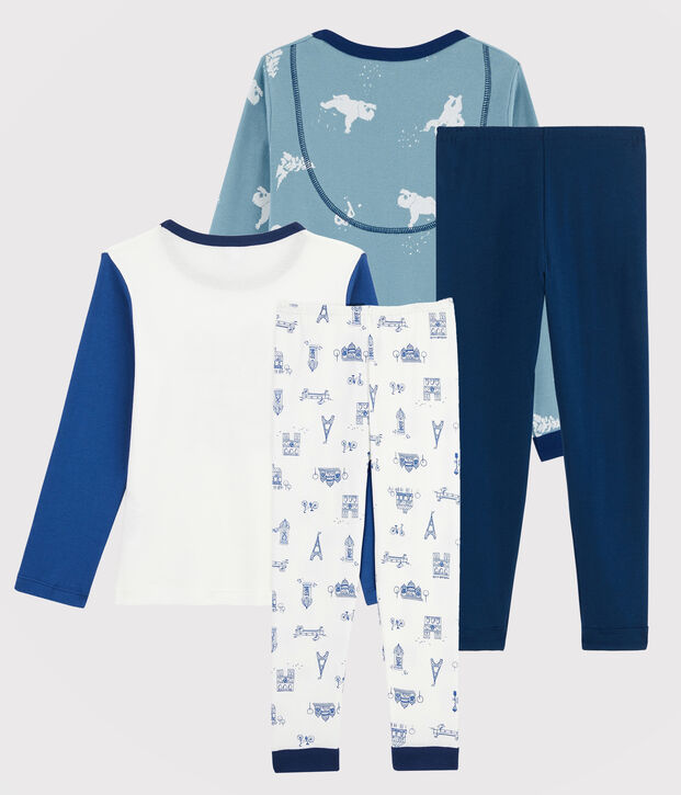 Par de pijamas para ni&ntilde;o de tejido acanalado multicolor