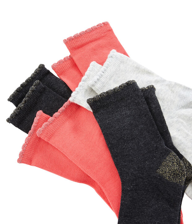 Lote de 5 pares de calcetines infantiles para ni&ntilde;a multicolor