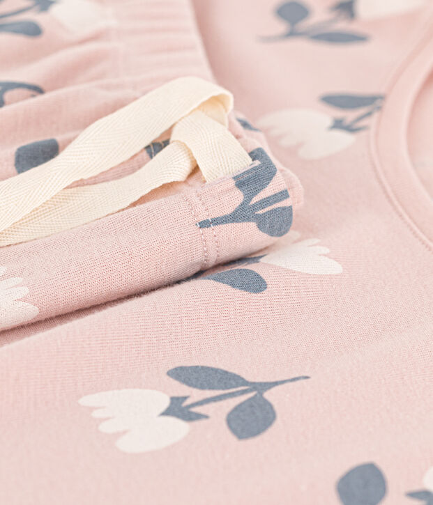 Pijama corto de algod&oacute;n con tulipanes para mujer rosa/multicolor