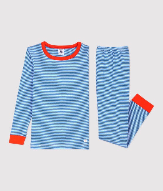 Pijama snugfit milrayas de niño azul RUISSEAU/blanco MARSHMALLOW