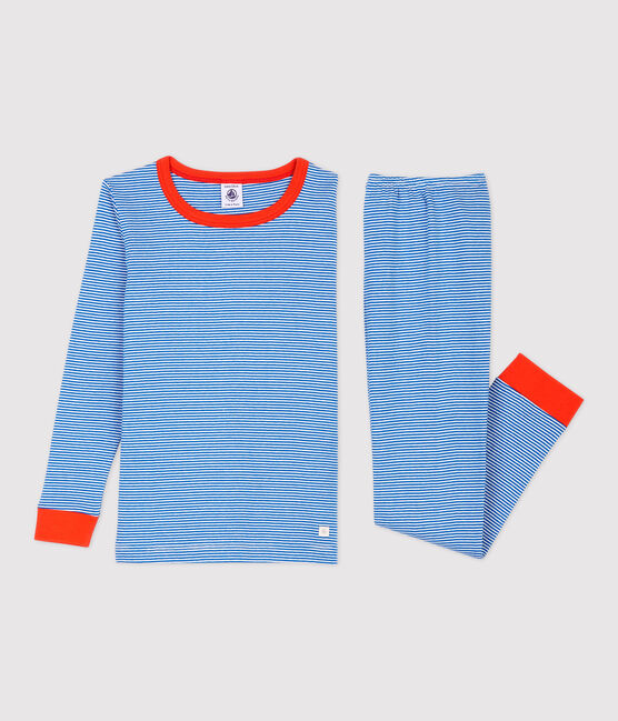 Pijama snugfit milrayas de niño azul RUISSEAU/blanco MARSHMALLOW